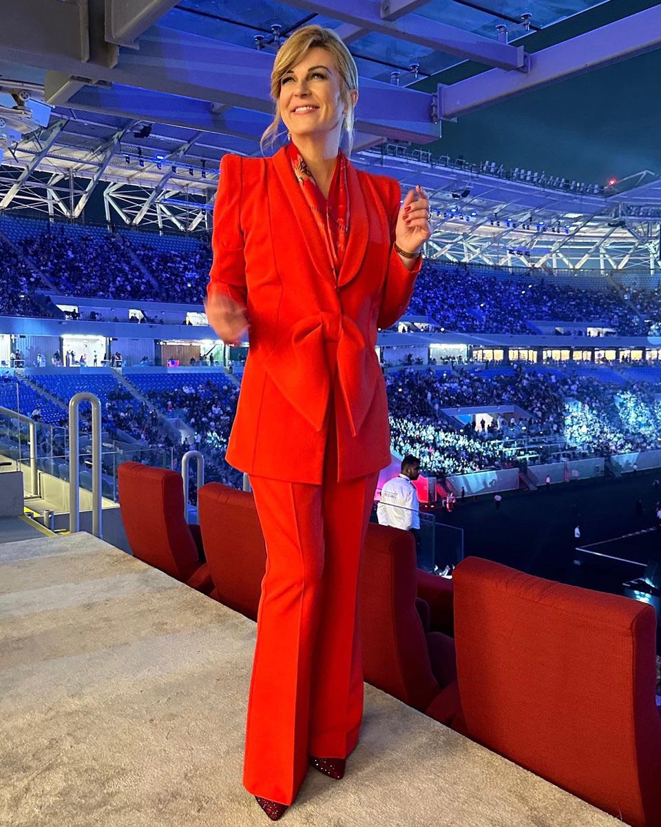 KolindaGK's tweet photo. At @EAA_Foundation, not-to-profit organisation that provides education and access to learning for vulnerable children, event hosted by @almayassahamad. Wearing @KRIEDESIGN.

@QF @QatarCreates #m7qatar #Croatia #VolimHrvatsku #FIFAWorldCup #Qatar2022 #LoveCroatia https://t.co/X3bRkiDOVH