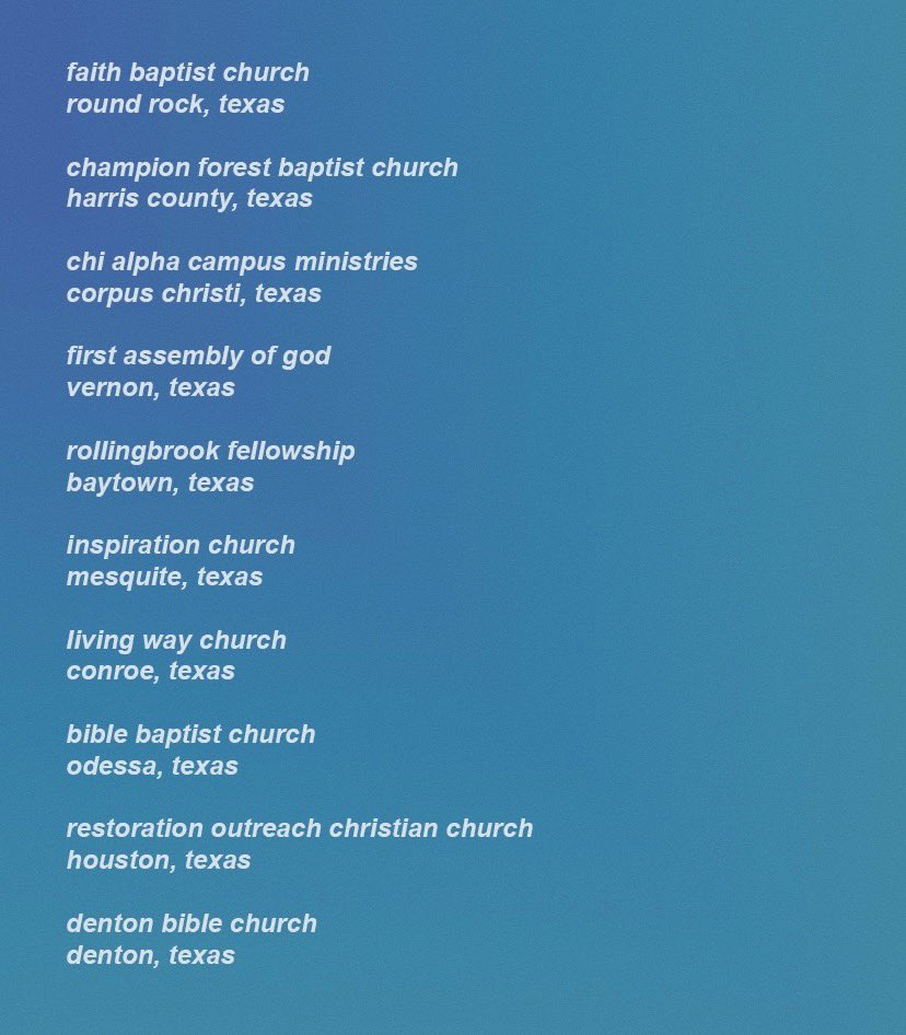 mattxiv's tweet image. conservatives in texas have created an alert system to warn people about upcoming drag shows. they want to “protect kids.” for no reason at all, here are 10 texas churches where pastors have been charged with child abuse this year

defendkidstx.com