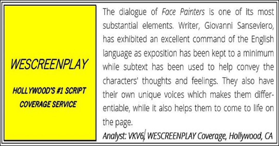 FPscript's tweet image. Written for Bespoke Talent...
facepainters.net/synopsis

For your pleasure,
@Bell5Valentina
#BobbyCannavale
@MarkRuffalo
@ShiriAppleby
#StanleyTucci
#VincentPiazza

@EpicenterMgmt
#SamMendes
@NealStProds

#FrameworkEntertainment
#stevennossokoff
@ITG_Ltd
@unitedtalent
@anoncontent
