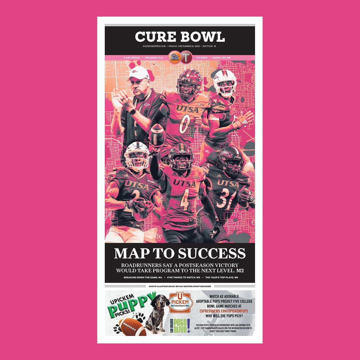 The <a href="/CureBowl/">StaffDNA Cure Bowl</a> will kick off shortly, with <a href="/UTSAFTBL/">UTSA Football 🏈</a> seeking the first bowl win in program history.

Here's the cover for our preview section, included in today's <a href="/ExpressNews/">San Antonio Express-News</a>.

More coverage at expressnews.com