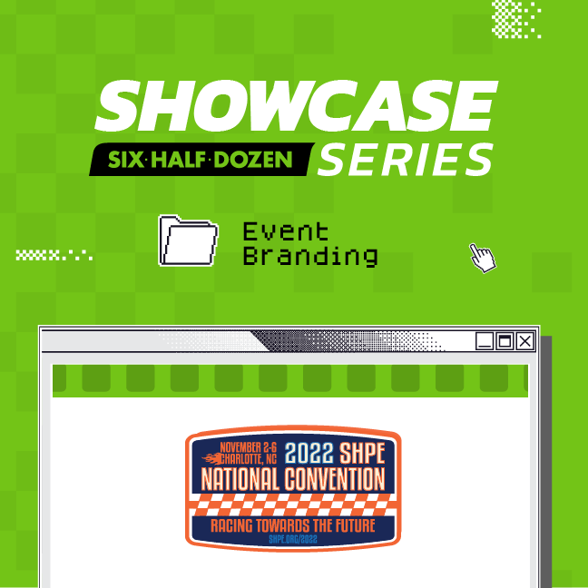 sixhalfdozen's tweet photo. Time for another #6HDShowcase, featuring #eventbranding for @SHPE, who works to foster Hispanic leadership in STEM. Our team created a multichannel event experience that included print, web, digital, and video components.

#shpe2022 #HispanicsinSTEM #creativestudio #videopromo https://t.co/hGG5RtJGpz