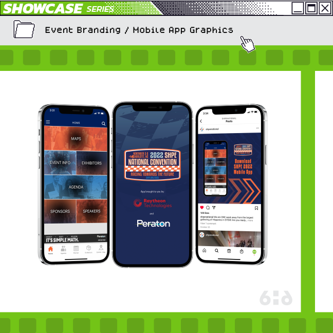 sixhalfdozen's tweet photo. Time for another #6HDShowcase, featuring #eventbranding for @SHPE, who works to foster Hispanic leadership in STEM. Our team created a multichannel event experience that included print, web, digital, and video components.

#shpe2022 #HispanicsinSTEM #creativestudio #videopromo https://t.co/hGG5RtJGpz
