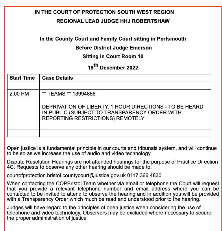 Open Justice Court of Protection Project tweet media