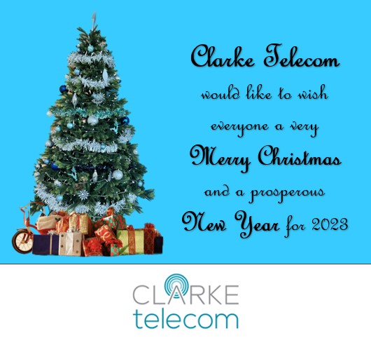 Clarke Telecom would like to wish you all a Merry Christmas and a Happy New Year and thanks for all your support throughout the year. We wish you all the best for 2023.

#ctl #ClarkeTelecom #merrychristmas2022