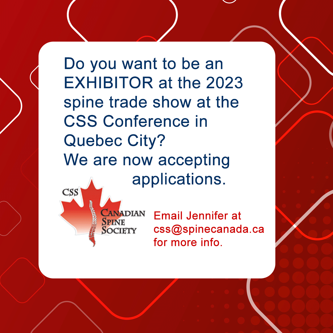 spinecanada's tweet photo. Now accepting EXHIBITOR applications for the spine trade show at our annual CSS Scientific Conference. Don't miss our first in person event since 2020. March 1-4, 2023 at the beautiful Fairmont Le Château Frontenac in Quebec City. 
#css2023 #spine #cssconference #spinecanada https://t.co/b58J20BstU