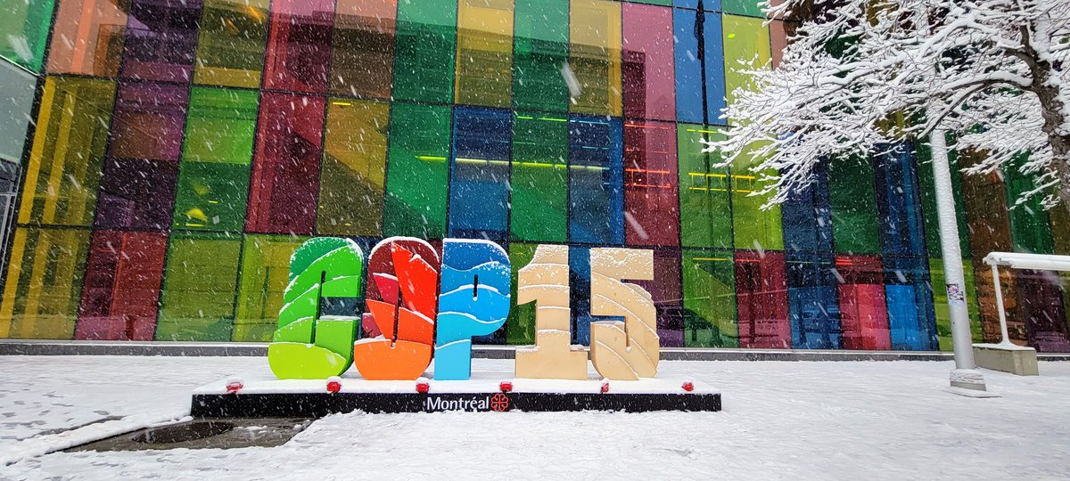 Last Friday of #COP15. First snow in December in beautiful #Montreal. #ForNature