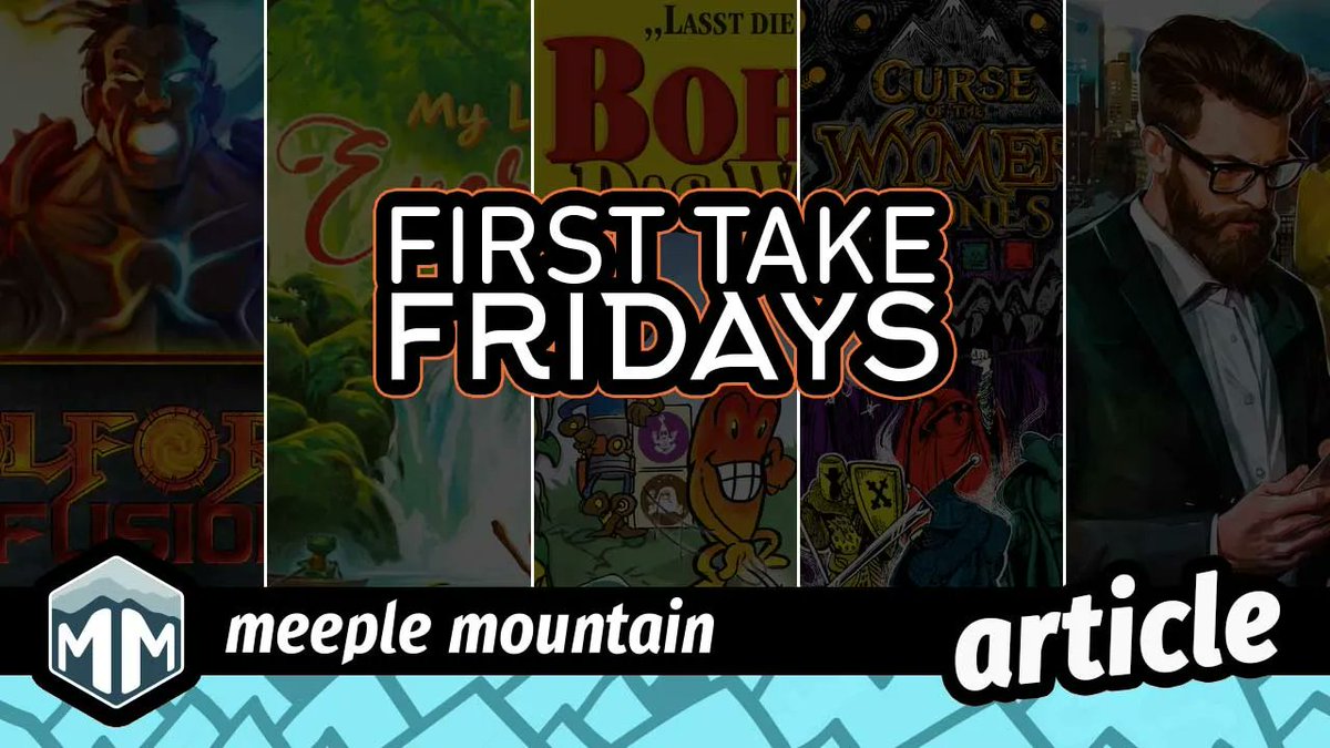 meeplemountain's tweet photo. It's time for another entry in First Take Fridays, where our team reports on a game they played for the first time. This week it's games from @ArcaneWonders, @AMIGOSpiele, @NukedCards, @StarlingGames, and @StoneBladeEnt.
https://t.co/pZikFbvEam
#BoardGames #FirstTakeFriday https://t.co/ZR0jZwzcSe