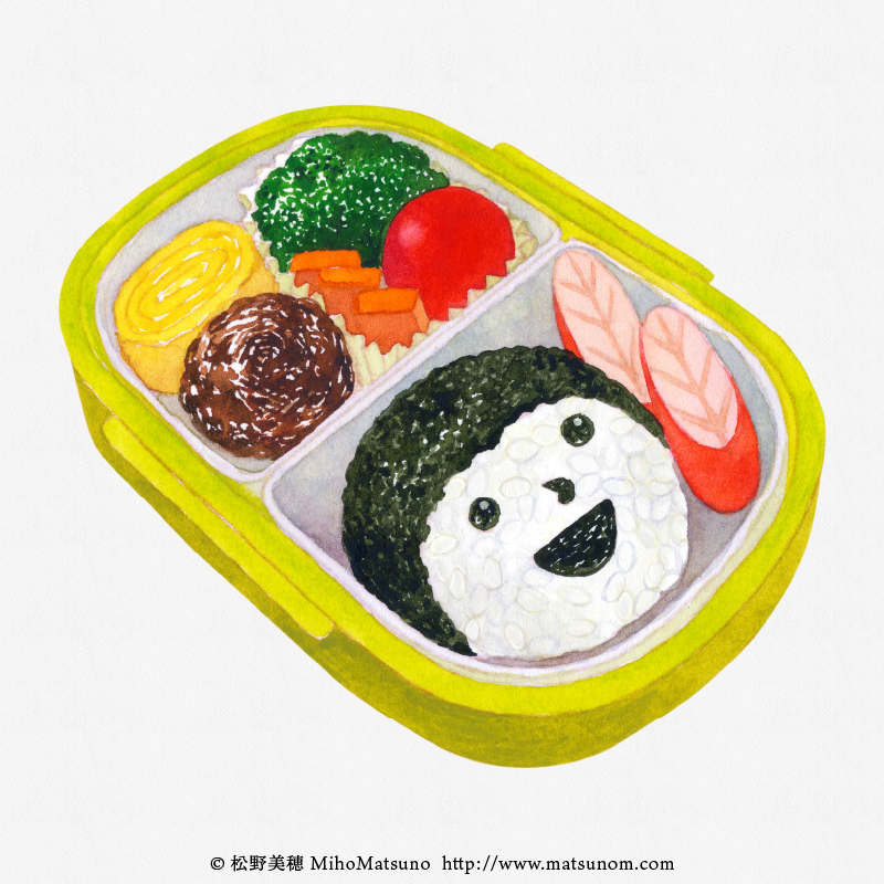 「お弁当#AdobeFresco #透明水彩 #イラスト #illustratio」|松野美穂💮6/15-6/25展示のイラスト
