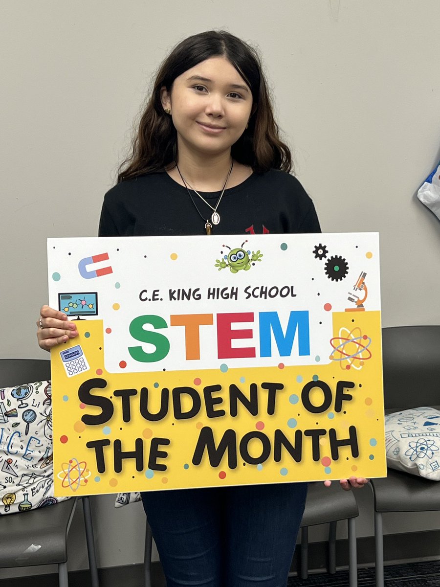 Celebrating our December #STEM Students of the month🎉 12- Valerie M, 11- Jessica B, 10- Esteban N, 9- Fatima S 🎉🎉 We are proud of you 👏🎉 <a href="/KHSTSTEM/">CE King HS STEM Academy</a> <a href="/KingHSPanthers/">CE King High School</a> @KHSPanthers <a href="/SheldonISD/">Sheldon ISD</a> <a href="/SheldonSTEM/">Sheldon ISD STEM/PTECH</a>