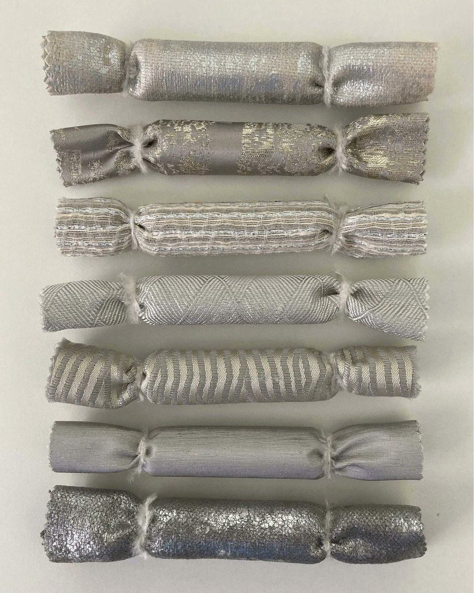 We are loving these lustrous metallic cracker shapes used to show fabrics from <a href="/JimDickensUK/">Jim Dickens Fabrics</a> 
Fabrics featured: Broadway - Silver, Zomora - Silver, Athena - Silver, Cadiz - Silver, Lafayette - Pearl, Shiva - Silver &amp; Broadway - Quartz.
#stanmatthewsdesign #christmas #festive