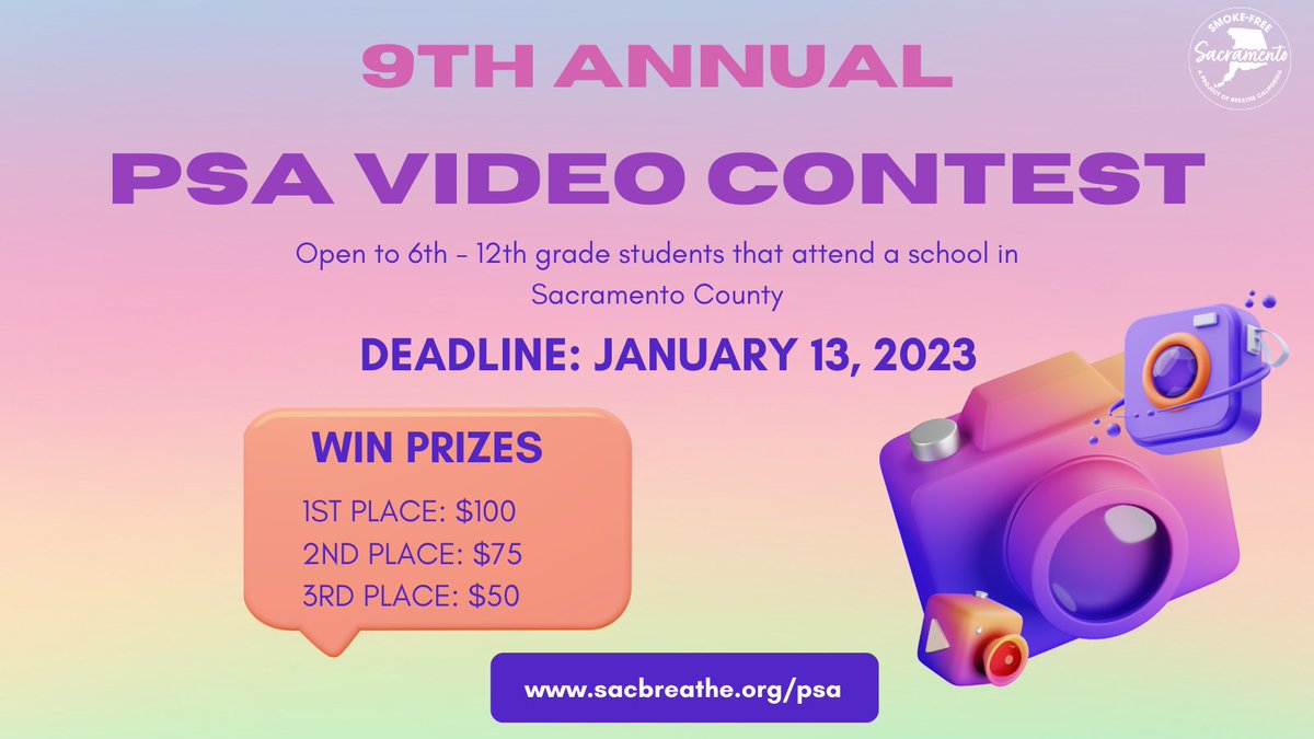 Are you looking forward to winter break? Do you want something fun to do while you are out of school? Consider creating a PSA Video using your phone or camera! Submit your video by January 13th for a chance to win $100!