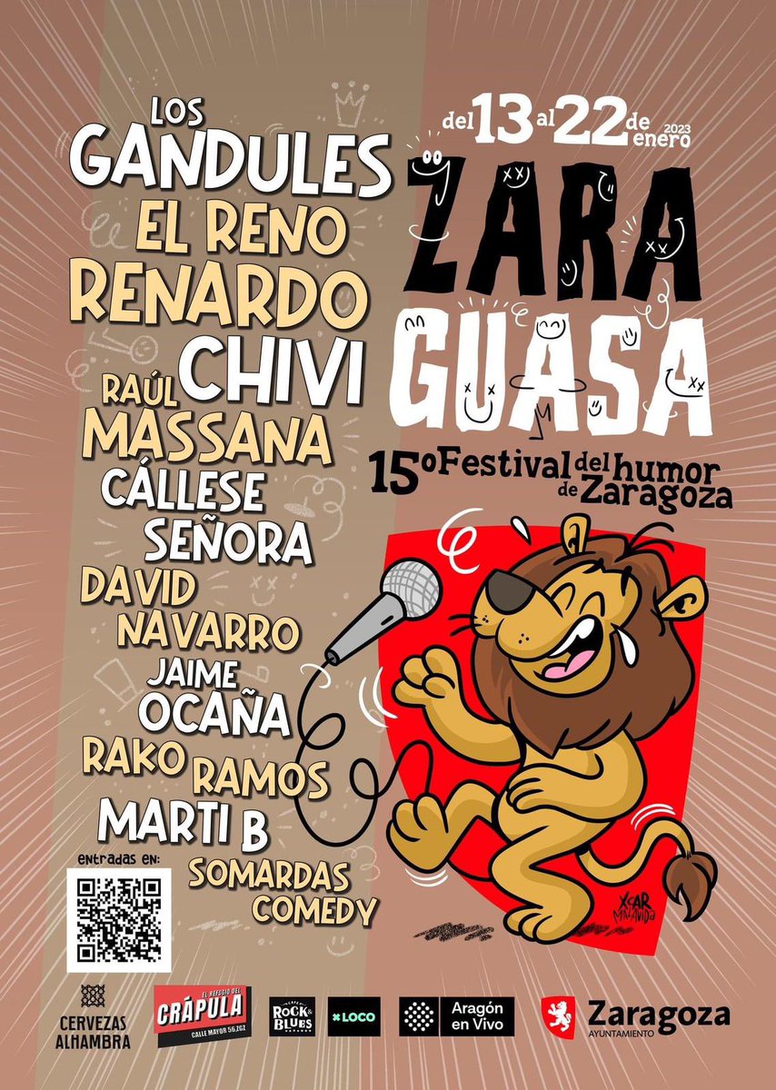 chivi_jose's tweet photo. ¡¡Festival @zaraguasa !!
ZARAGOZA el 22 de Enero a las 19:00 nos vemos en El refugio del crápula, Calle Mayor, 56.

Enlace para comprar las entradas https://t.co/KK7nKA9K3G

#Zaragoza #ZaraGuasa https://t.co/XHJeqMd1kf