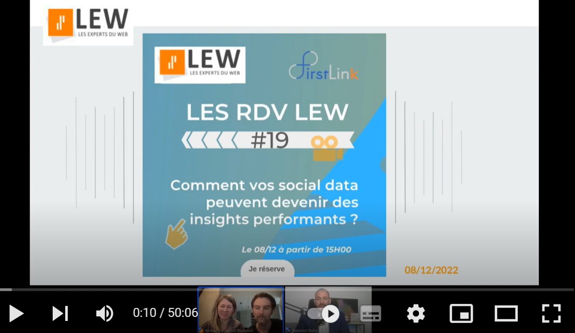 📢Replay Webinar #RDVLEW n°19 - 'Comment vos #SocialData peuvent devenir des insights performants ? ' @lesexpertsduweb X @FirstLink_bdx ➡️youtube.com/watch?v=F-iVbr… #SocialMedia #DataDriven #Marketing