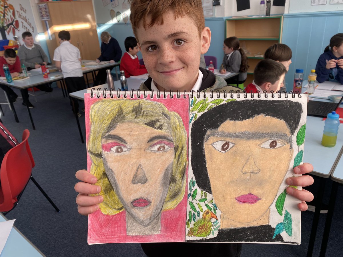 #HPSYr6 have been comparing the works of Andy Warhol and Frida Khalo as we get ready to create our own portraits after Christmas! #HPSArts