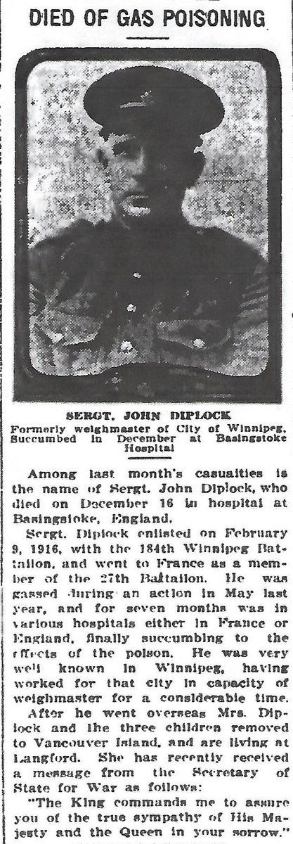 dayersfs's tweet photo. Serjeant John Diplock, 27th Bn Canadian Infantry from Winnipeg who died on this day 1917 from the effects of gas poisoning a few months earlier. Buried in Basingstoke, the home of the 4th Canadian General Hospital during the Great War #CWGC #Canadianinfantry https://t.co/ulw173Acde