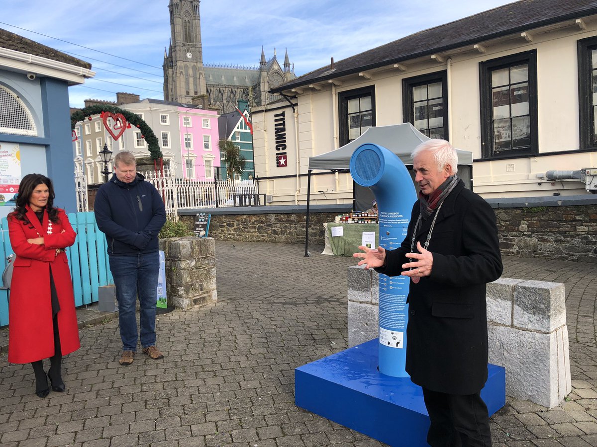 PoetryPac's tweet photo. Cobh is the fifth location on our Poetry as Commemoration @poetryjukebox tour. Huge thanks to the local community for the warm support on this chilly afternoon! 

Check it out if you’re on the promenade this weekend 🔊
@DeptCulturelRL @UCDLibrary @BoxCobh @Corkcoco https://t.co/6EZgt0x1OV