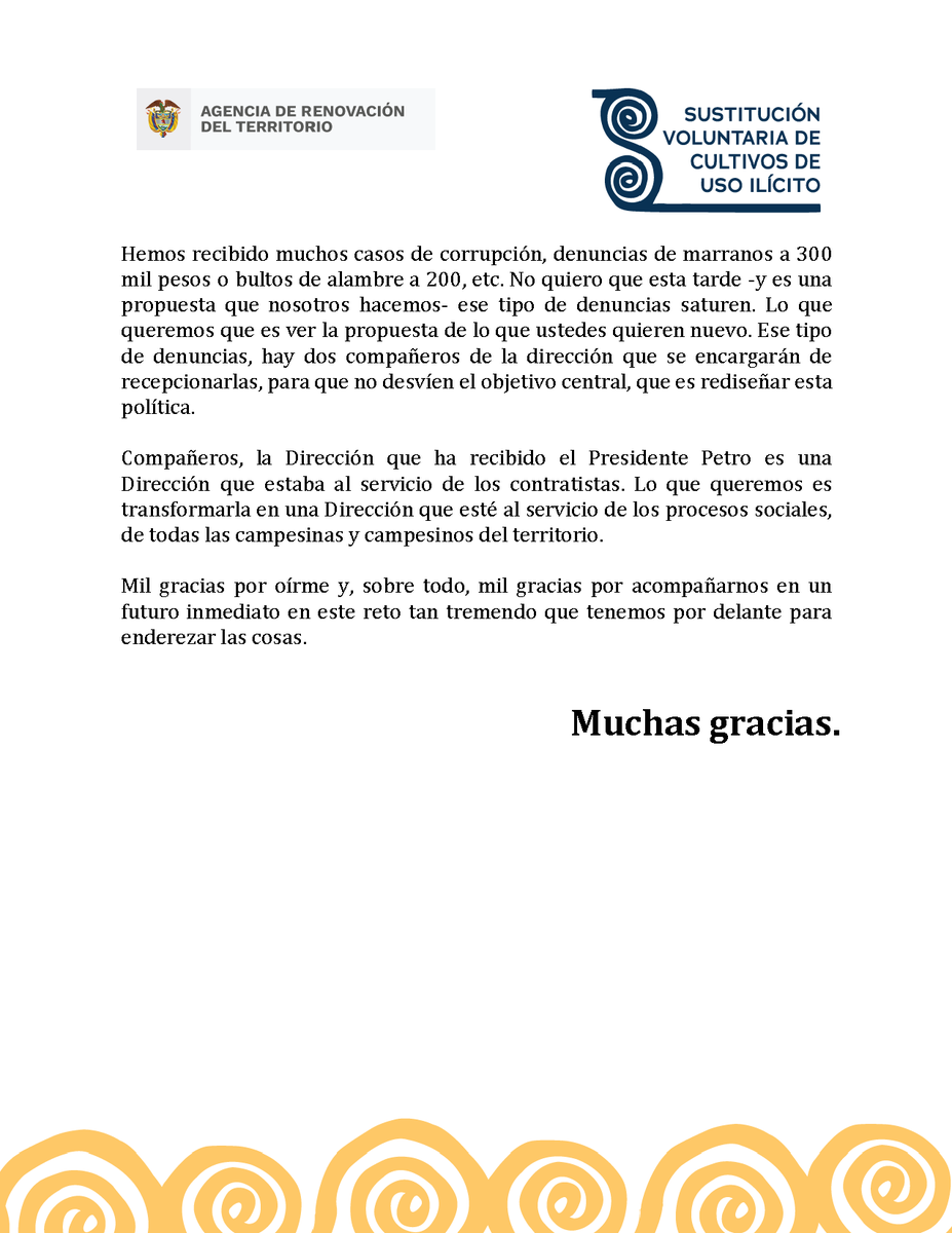 Dirección Sustitución de Cultivos de Uso Ilícito (@soysustitucion) on Twitter photo 