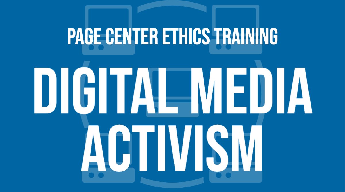 ThePageCenter's tweet photo. Created by scholar @AlisonNovak, our new Page Center Ethics Training module covers digital media activism. Learn more: https://t.co/aoIr1c7ib3 https://t.co/GPvnhGEio8