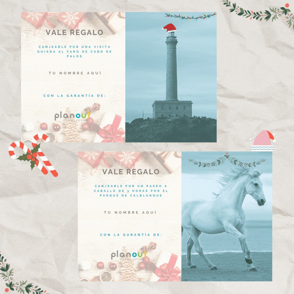 _PlanOut's tweet photo. 🎁 ¿Aún no sabes qué regalar por #Navidad?
👉🏽 ¿Por qué no pruebas una experiencia #PlanOut?
🎄Visitas guiadas al #Faro de #CabodePalos y paseos a caballo 🐴 por el parque natural de #Calblanque.
💝 Contáctanos para más info 💝
https://t.co/7YJNi1pmYj https://t.co/b0ctRTNQLW