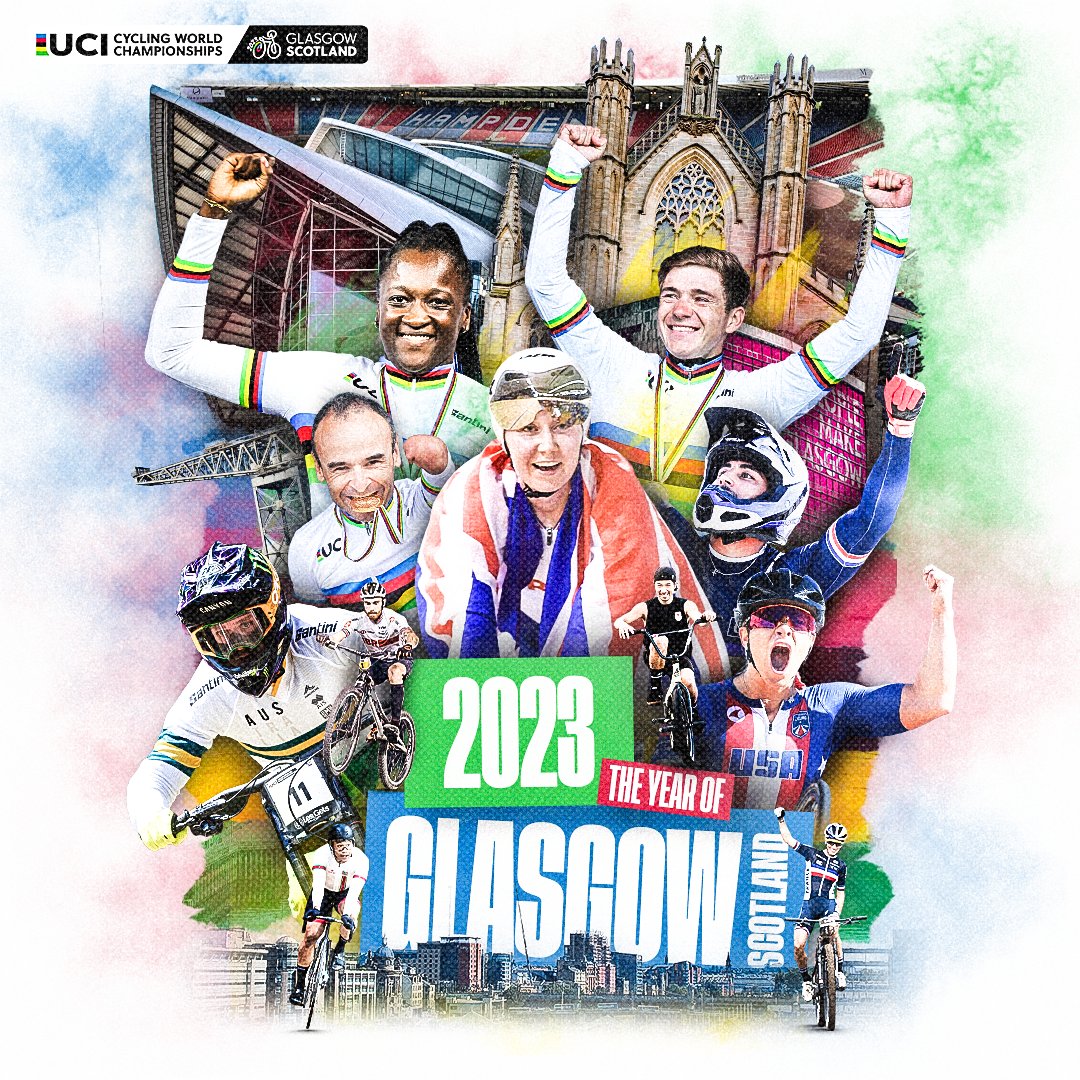 The Year of Glasgow and Scotland 🏴󠁧󠁢󠁳󠁣󠁴󠁿

Bring on the first-ever UCI Cycling World Championships! 🌈

#GlasgowScotland2023 | <a href="/CyclingWorlds/">2027 UCI Cycling Worlds Haute-Savoie Mont-Blanc</a>