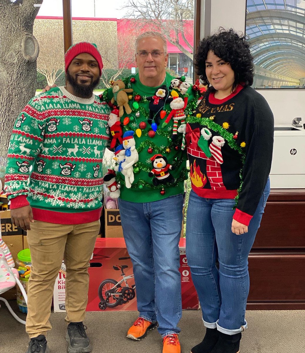 QPCFinishing's tweet photo. We had great success and spirit with the toy drive, but beautiful sweater day had a bit less support.  LOL   Oh well, maybe better next year. :) 🔔🎅🏼🎄🤶🧑‍🎄🎄 https://t.co/hOKAQXb5RX