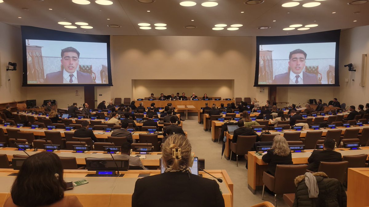 Ahmed Nawaz , Survivor, telling the story of resilence on “Remembering Victims of Army Public School (APS), Peshawar Terrorist Attack” @UN Headquarters to mark the 8th Anniversary of the Victims of the Terrorist Attack on Army Public School in Peshawar,🇵🇰 falling on 16th Dec.