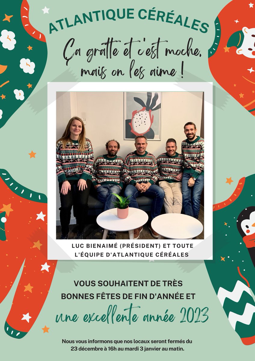 🎅🎄 C'est la journée internationale du pull de noël... on a donc enfilé nos plus beaux pulls pour l'occasion. On vous souhaite de très bonnes fêtes de fin d'année ! 🔥✨