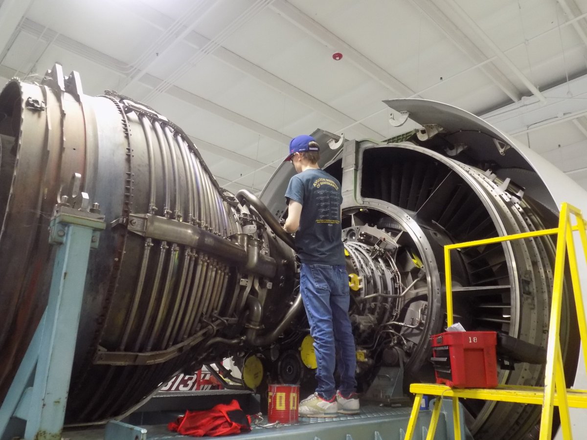 AviationAIM's tweet photo. You'll get hands-on training in the powerplant lab on plane engines of all sorts and sizes.
#TrainWithPurpose #FixJets #AIMessential #aviation #AviationLovers #AviationMaintenance #AviationDaily #Aircraft #AircraftMaintenance #AircraftLovers #AviationLife #AVgeek https://t.co/jQdDZsL6tI