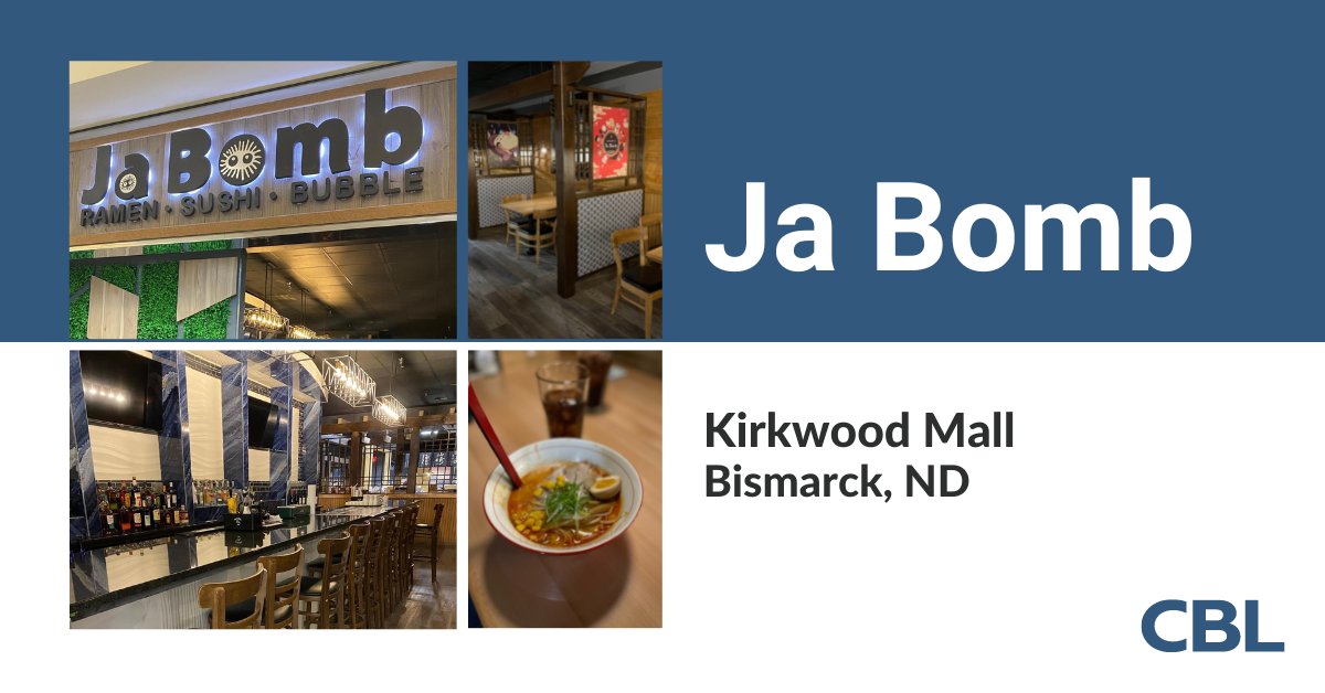 Offering authentic Japanese ramen with unique recipes, Ja Bomb is now open at Kirkwood Mall in Bismarck, ND. From local and international cuisine and everything in between, our malls are ready to serve all taste buds.