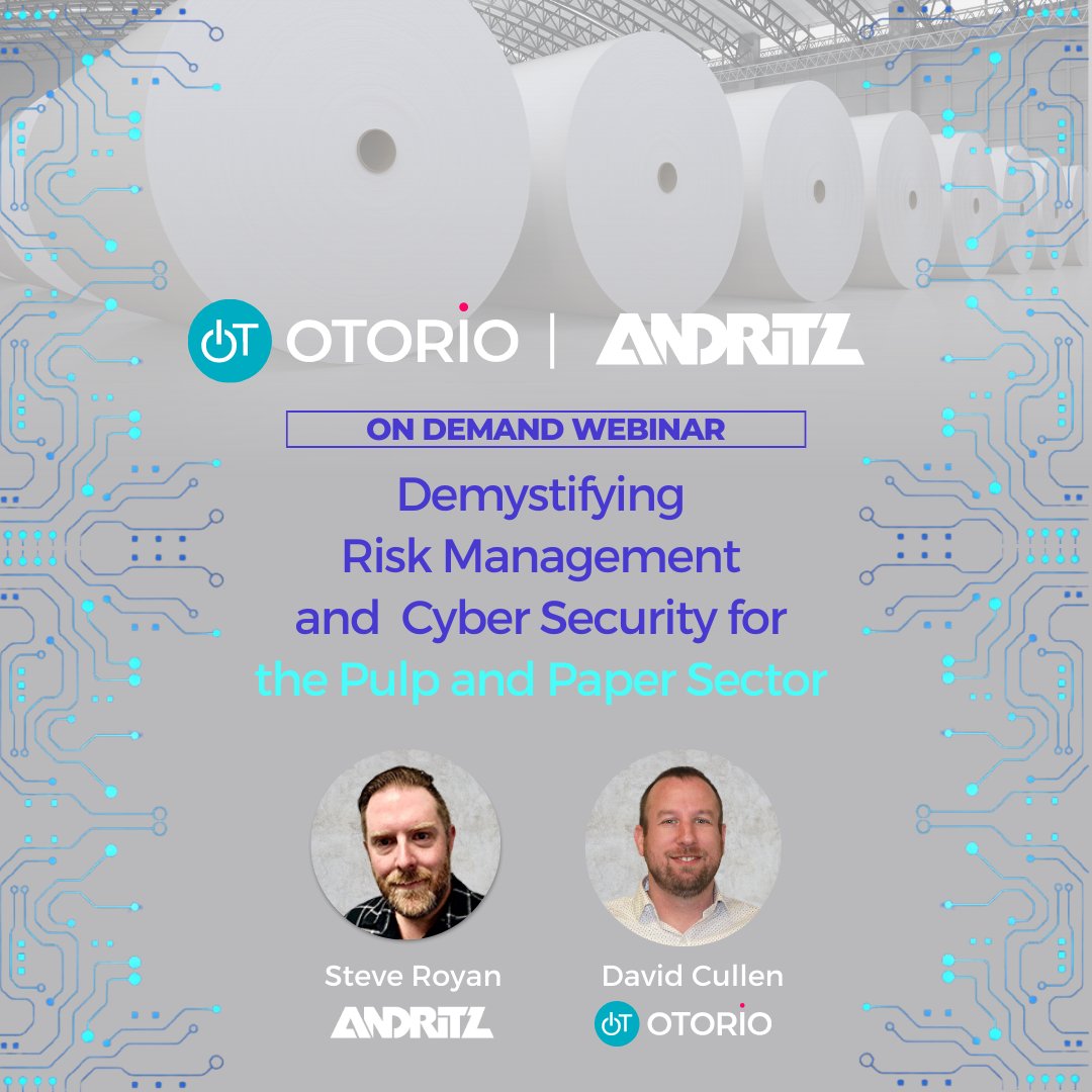 As industrial digitalization continues to grow, it is critical for organizations in the Pulp and Paper sector to understand the challenges associated with risk management and cyber security. Watch ANDRITZ and OTORIO joining forces: hubs.ly/Q01vYj-40