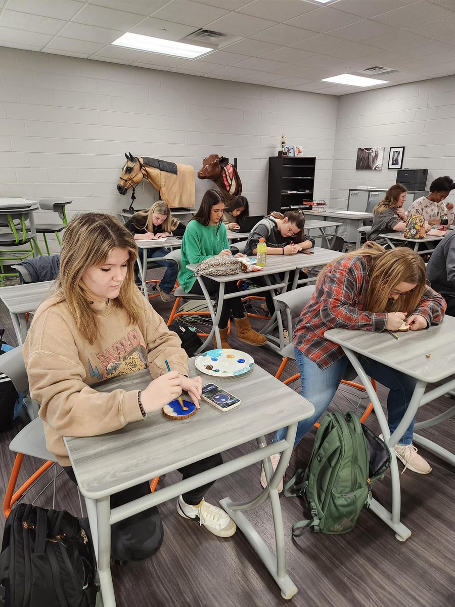 LeeCoSchools_MS's tweet photo. Ag & Natural Resources students at the CTE Center have been working on a Christmas project.
Students painted agriculture-themed designs on wooden ornaments. Other students designed and constructed a Christmas tree out of horseshoes.
Great job, students!
#findingfutures https://t.co/ZQxwp2GBZE