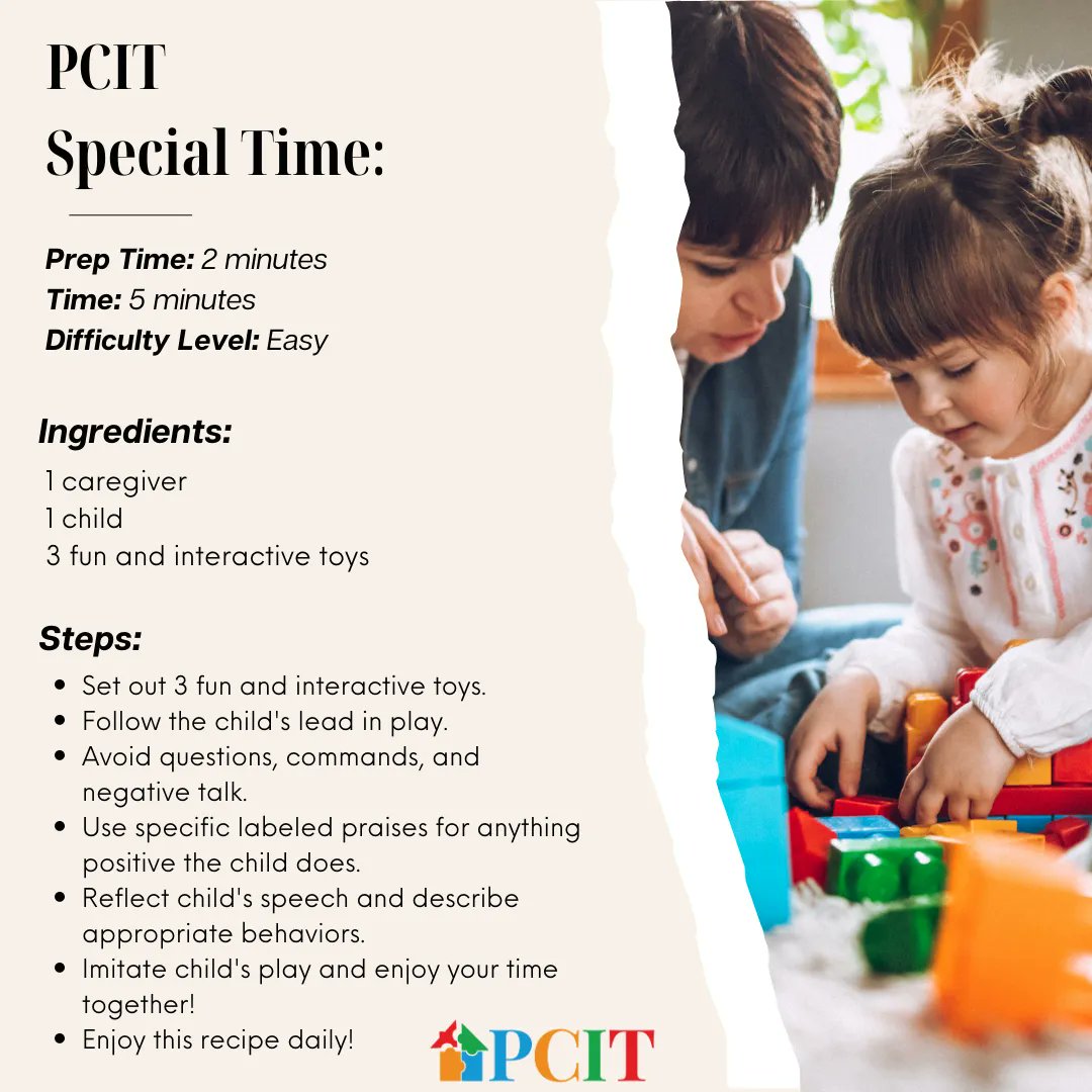 PCIT_Inc's tweet photo. 'Tis the season to swap recipes. We are sharing the PCIT Special Time Recipe with you. It's a recipe that is great year-round and everyone can enjoy! For more information on special time in PCIT, visit: https://t.co/BhvVe5sCjB #pcit #pcittherapy #pcittraining https://t.co/Tm9iS5LtWS