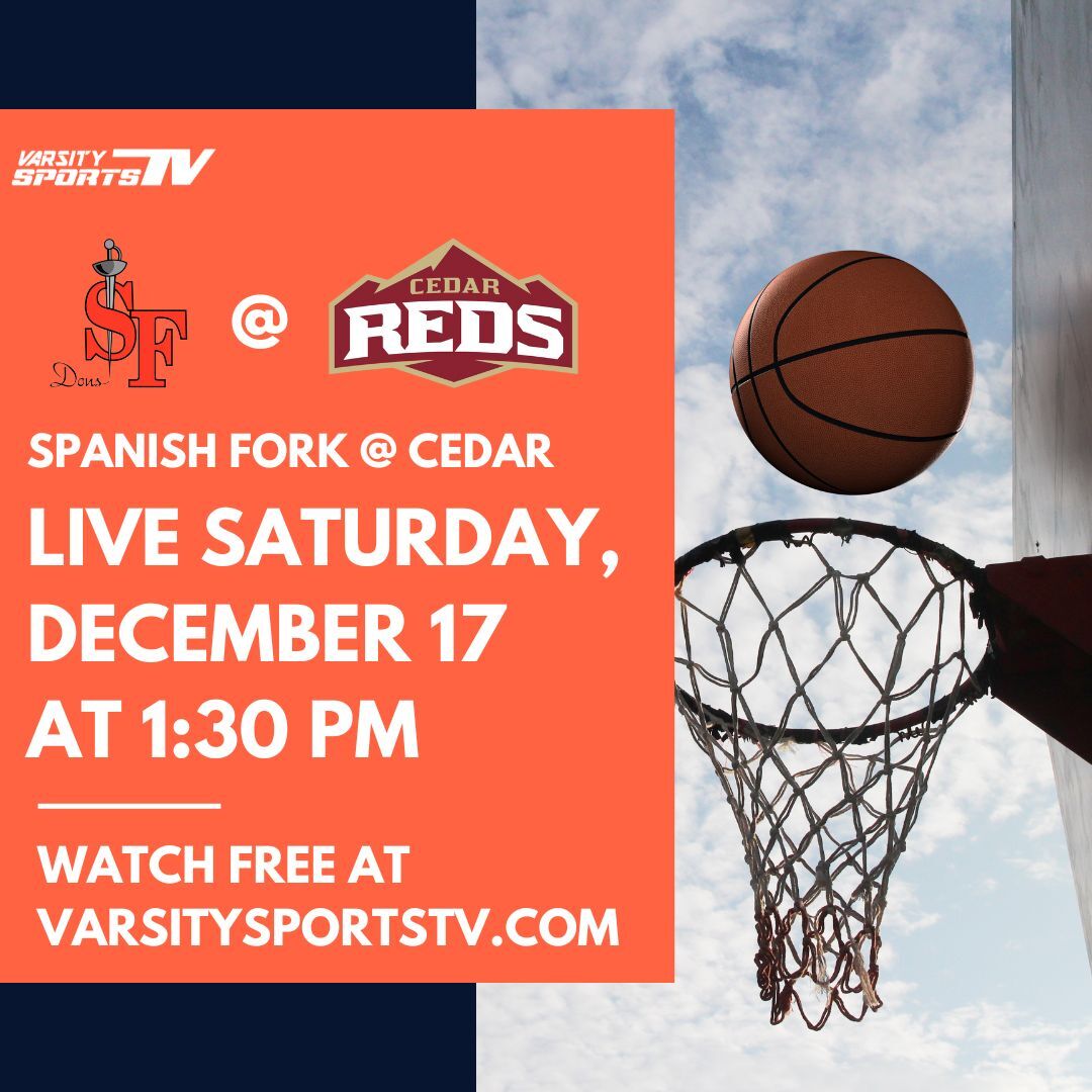 Watch tomorrow's game between Spanish Fork and Cedar High live for free on bit.ly/3BWDCAU @spanishforkhigh @cedarhighschool @CedarBasketball #cedarreds #cedarhigh #chs