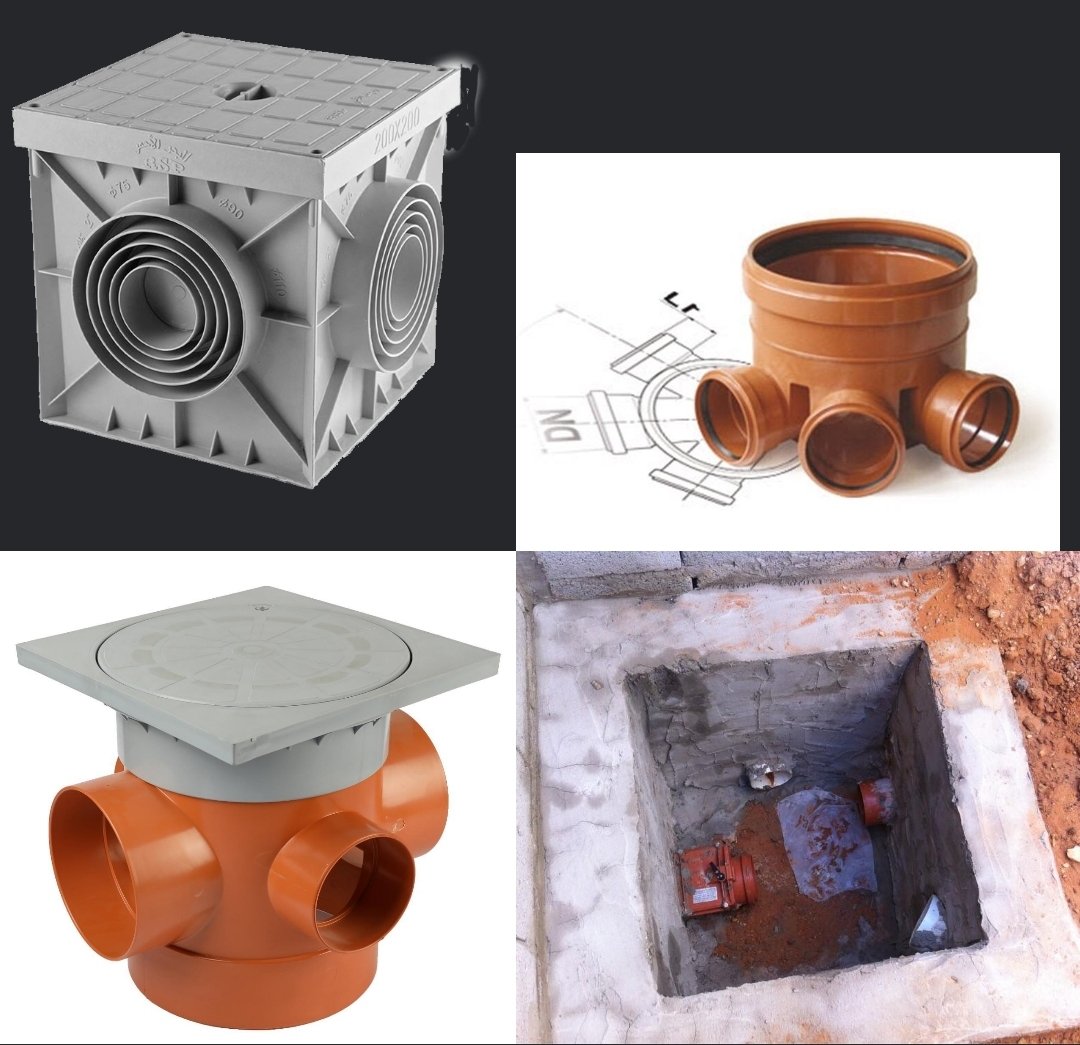 غرفة التفتيش (MANHALL) وهي نقطة التقاء خطوط الصرف الصحي الرئيسي القادمة من الفيلا ويتم تركيب غرفة التفتيش قبل خزان التجميع أو البيارة (Septic tank) وتتفرع منها إلى خطين خط باتجاه البيارة وخط باتجاه خط الصرف الصحي الرئيسي في حال وصول الخدمة إلى الحي في المستقبل .