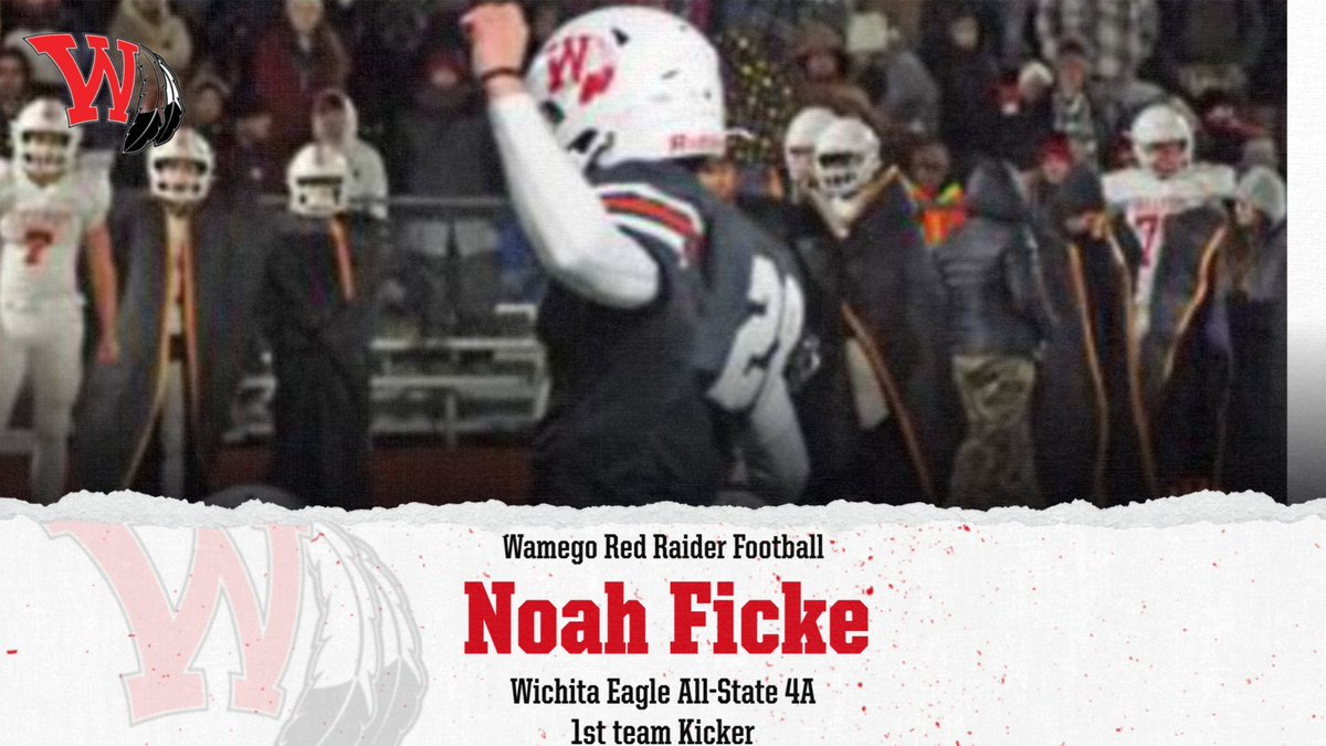 Congrats to <a href="/Noahficke/">Noah Ficke</a>  for earning <a href="/WichitaEagleSpt/">Wichita Eagle Sports</a>  4A All-State 1st Team Kicker