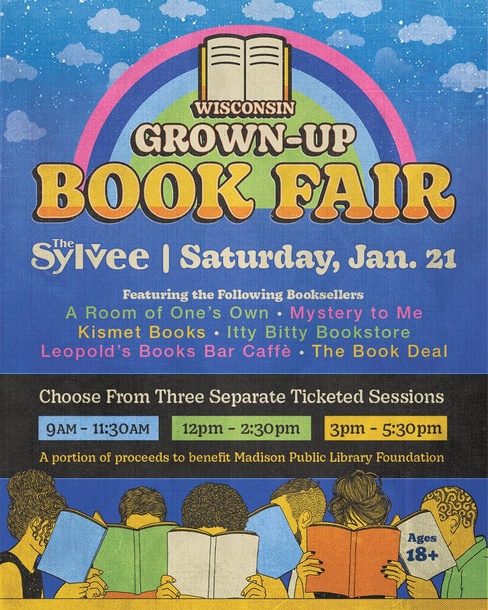 The Sylvee on Twitter "𝐉𝐔𝐒𝐓 𝐀𝐍𝐍𝐎𝐔𝐍𝐂𝐄𝐃 🌈 Join us for the 2nd annual Wisconsin GrownUp Book Fair