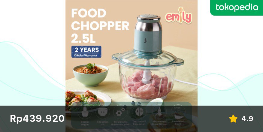 ago444's tweet photo. Coba cek ini, deh: "Emily Electric Food Chopper 2.5L / Alat Perajang Makanan Elektrik" Rp439.920 di toko Emily and Bear Indonesia Tokopedia. Bisa bebas ongkir, lho.
https://t.co/sQLos9VQm9 https://t.co/4SMeGB5piT