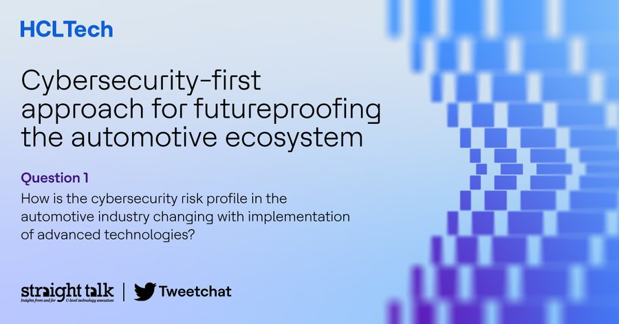 Eli_Krumova's tweet photo. Q1. 3/3 […] #cybersecurity needs of modern #vehicles. Thus, #emergingtech in the #industry has not yet reached the required maturity.
@CTOStraightTalk #STinsights #OneHCL
#CyberSecurity #Security #AutonomousVehicles #EV #AV #ElectricVehicles #V2V #Connectivity #AutonomousDriving https://t.co/5cWB4DdUAA