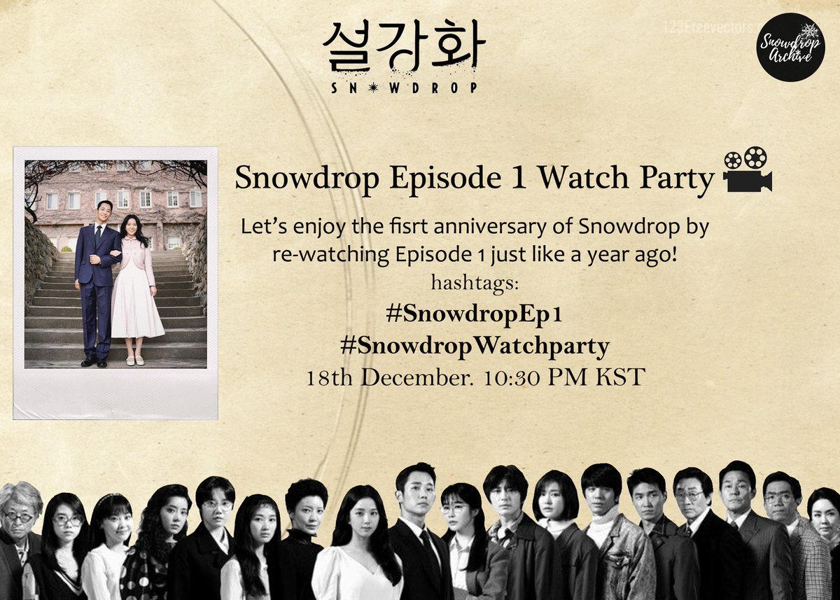 snowdroparchive's tweet photo. Join us this Sunday, December 18, at 10:30PM KST for the Snowdrop Watch Party by tweeting the following hashtags π€
Let us reminisce the fun-filled kilig moments and memories from this year's Snowdrop 1st Year Anniversary! βΊοΈβοΈ
#SNOWDROP #μ€κ°ν #JUNGHAEIN #μ ν΄μΈ #JISOO #μ§μ https://t.co/I05LhacDwJ