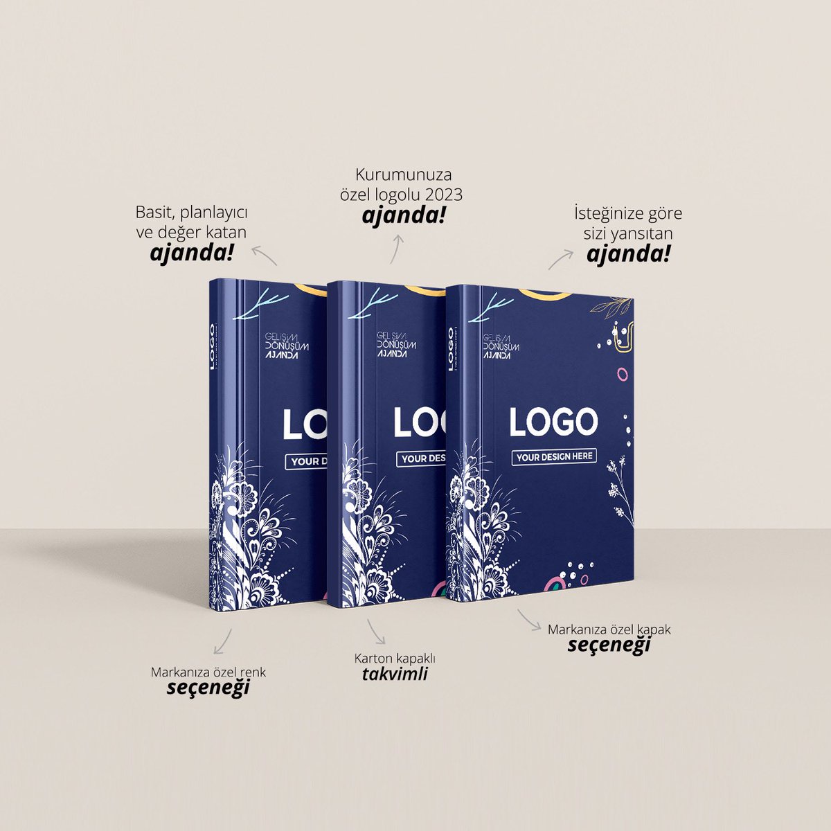 2023 Gelişim Dönüşüm ajandalarımız, hem günlük kullanım hem de gelişim amaçlı kullanıma uygun olarak sizler için yeniden tasarlandı.

Markanıza göre 2023 ajandasına sahip kurumsala özel fiyatlarla sahip olmak için hemen arayın; 0552 571 03 83