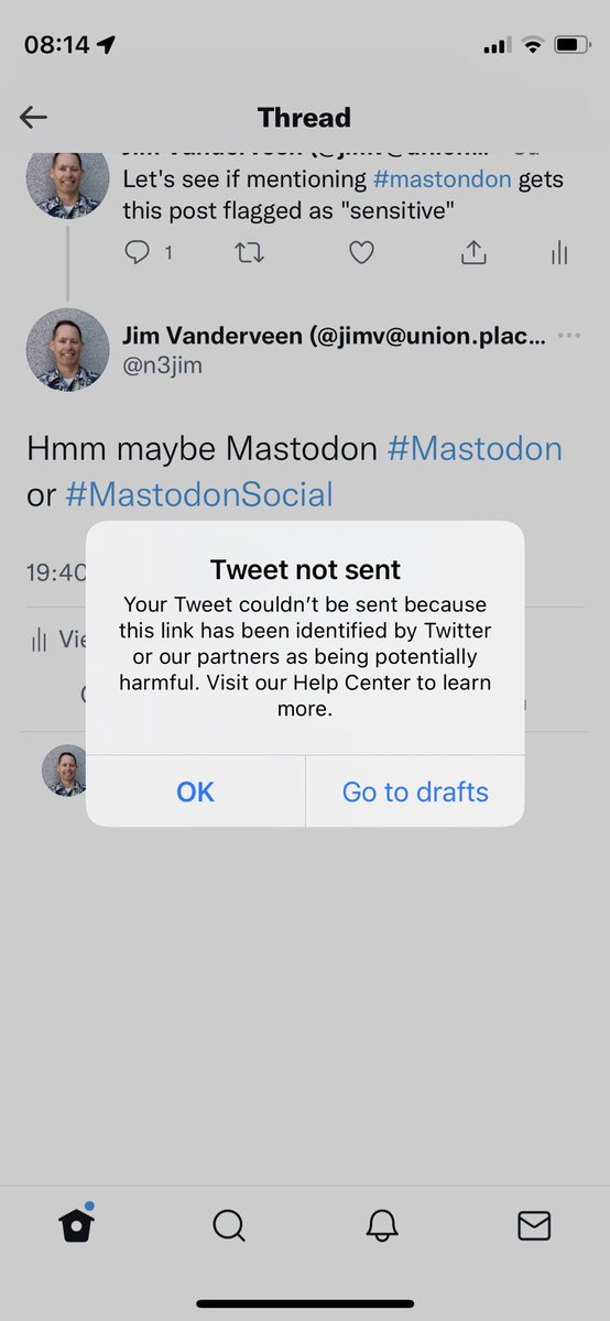 n3jim's tweet photo. Competitors to Twitter are "harmful". So much "free speech" here... Not! https://t.co/9B3bBjaesU