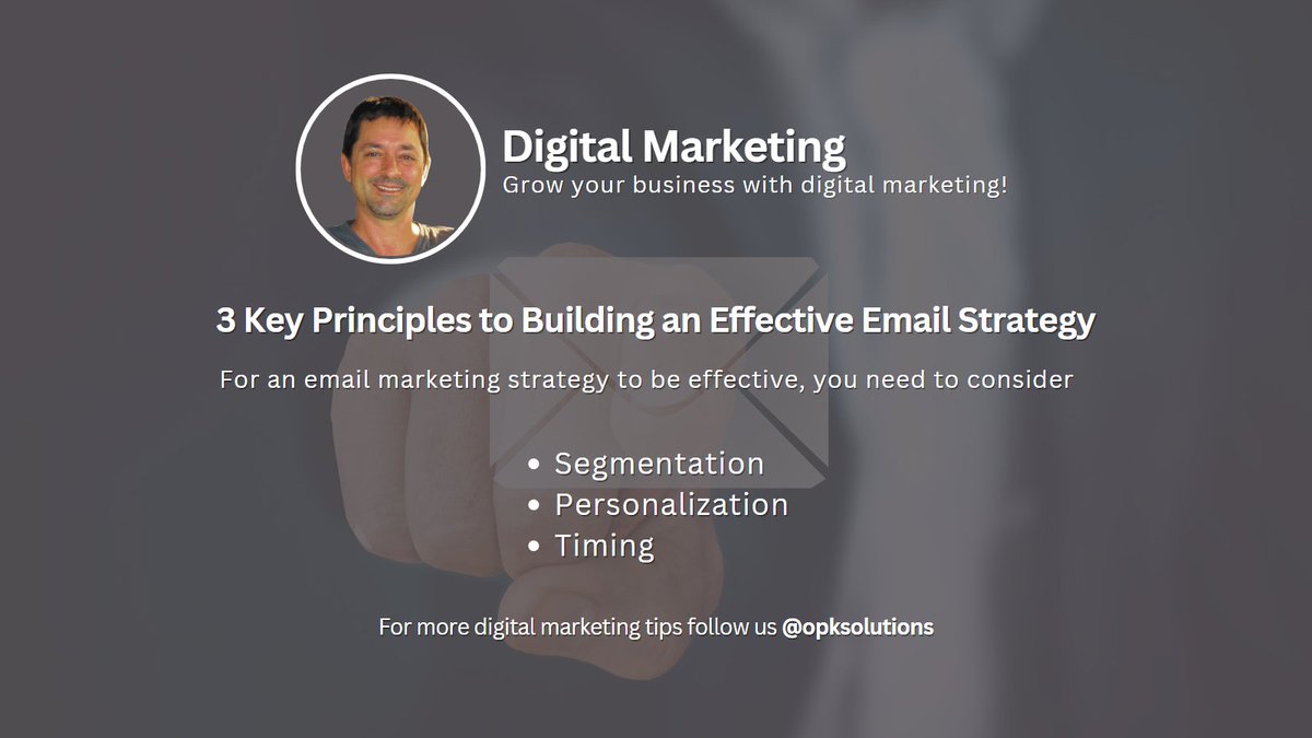 OPKSolutions's tweet image. 📢 There are 3 key principles to building an effective email strategy. To accomplish this, you need to consider:

✅Segmentation
✅Personalization
✅Timing

#EmailMarketing #DigitalMarketing #digitalmarketingtips