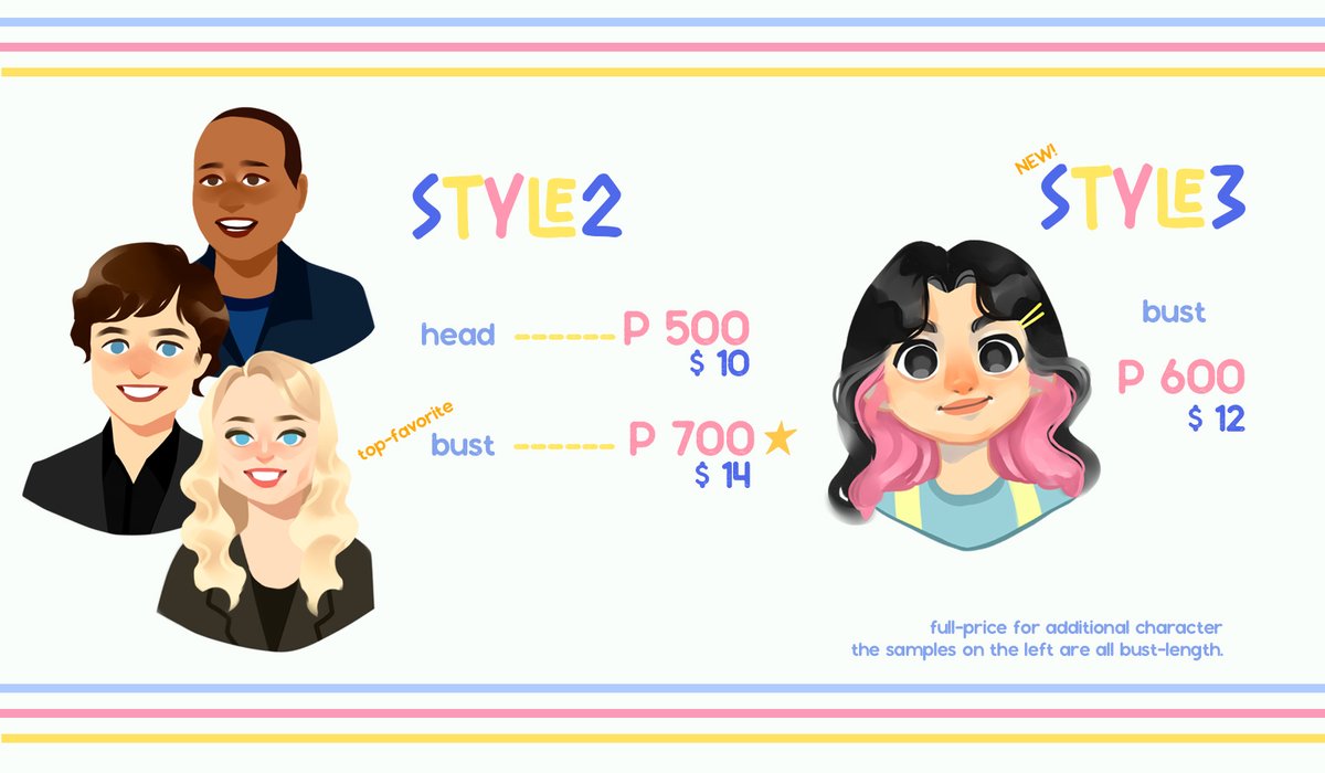 auria_arts's tweet photo. ☁️ Looking for someone to draw you a cute pfp/icon or wanted to gift someone an adorable drawing of them? I got you covered! ⭐️

MY CHEAP PORTRAIT COMMISSIONS ARE OPEN!
 
Please feel free to send me a DM! 📨

RT and BUMPS are very very much appreciated~!
https://t.co/LMQtZ4Wzd1 https://t.co/jgGE9GePoA