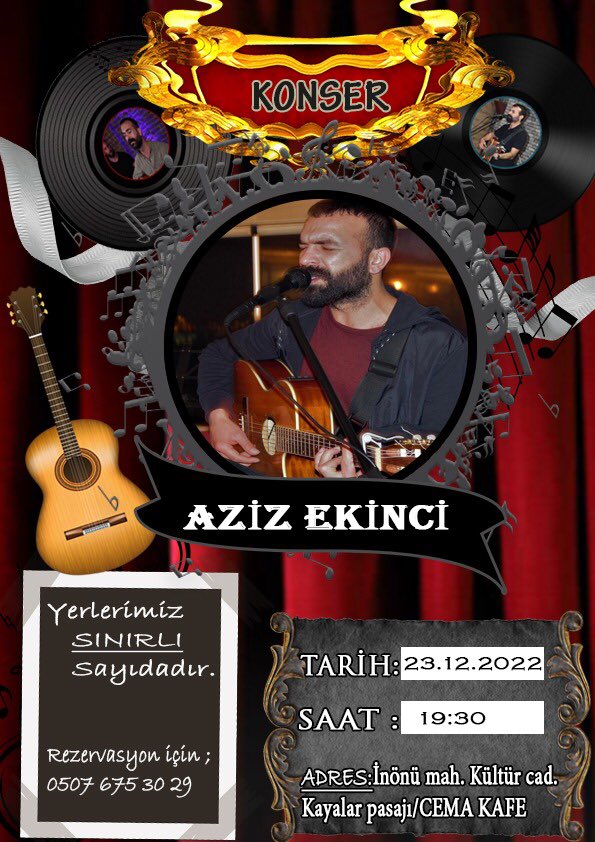 CemaCity's tweet photo. Tüm müzik severleri bekleriz :)  @azizekincii https://t.co/FoRXuqoRSY