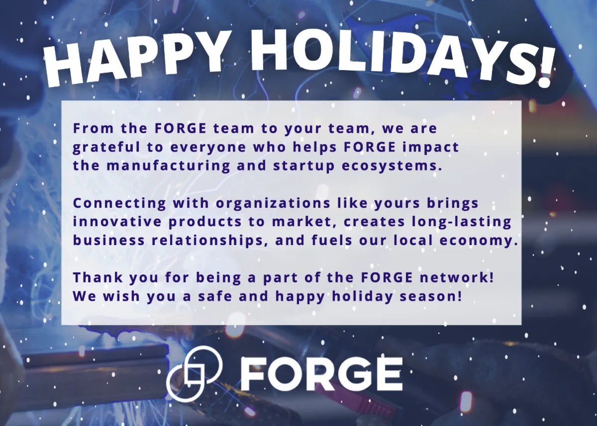 FORGEMass's tweet photo. FORGE wishes all of you Happy Holidays! https://t.co/Y1LZAC0vq8
