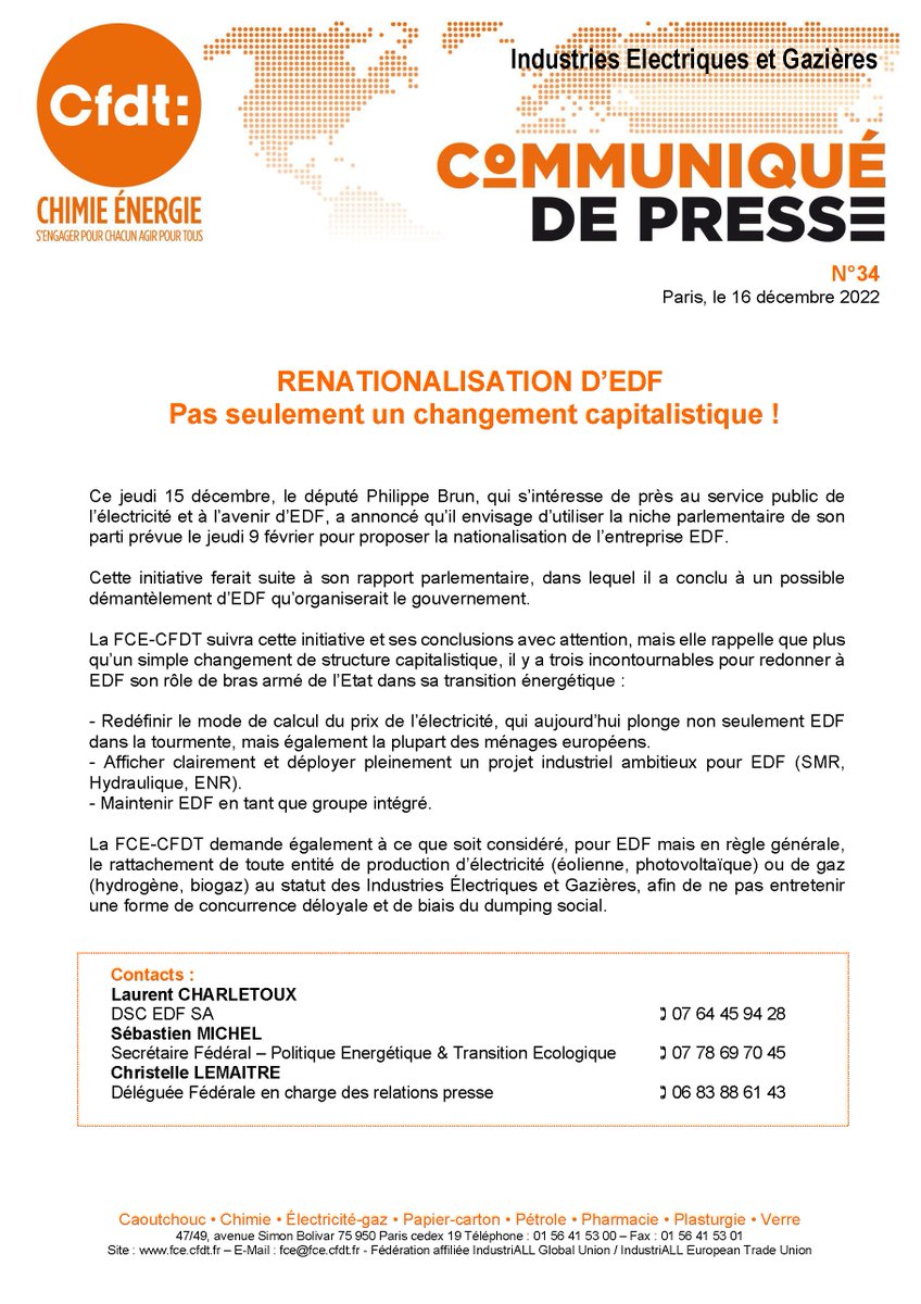 #RENATIONALISATION D’@EDF Pas seulement un changement capitalistique ! 
fce.cfdt.fr/accueil/accuei… #PolitiqueEnergetique