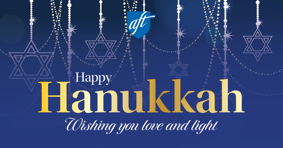 AFTunion's tweet photo. As the sun begins to set across the country, we wish all who are celebrating a #HappyHanukkah filled with love and light. https://t.co/Y7AL2Upqu5