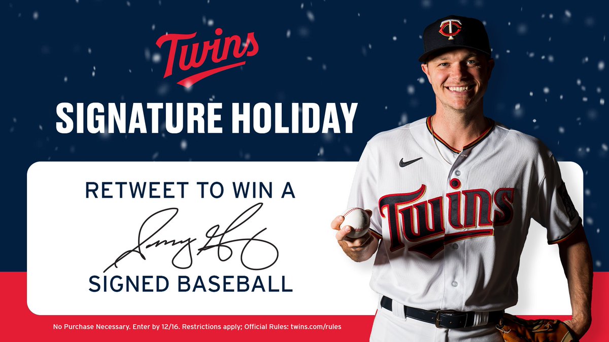 Twins's tweet image. On the seventh day of #SignatureHoliday the Twins gave away…

A signed Sonny Gray ball! RT for a chance to win now!

Official rules ➡️ atmlb.com/3FIPlFb
