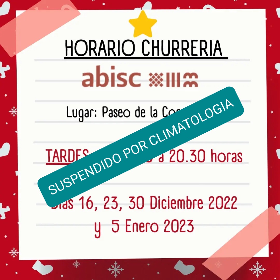 Debido a la lluvia esta tarde no podrá instalarse la caseta de los churros