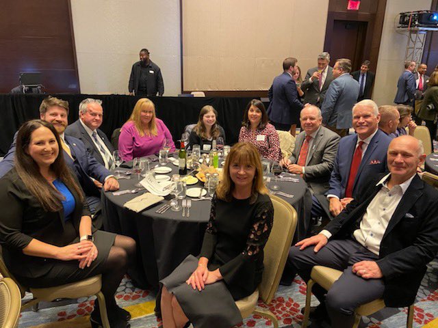 NATEsafety's tweet photo. NATE had a great delegation of Board members and representatives from member companies on hand at last night’s 34th Annual @FCBALaw Dinner! @NATEWIN_Network #telecomprom https://t.co/cjk8WZalmh